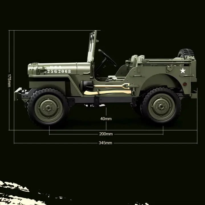 Auto a Control Remoto - 1/10 Classic 1941 Jeep Willys - JJRC C8815 JJRC