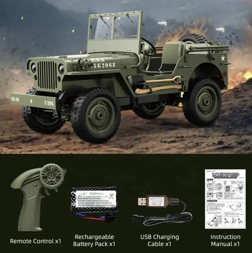 Auto a Control Remoto - 1/10 Classic 1941 Jeep Willys - JJRC C8815 JJRC