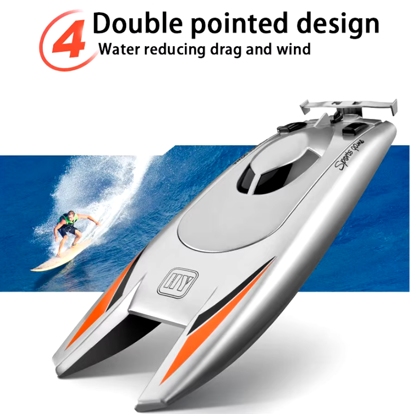 Lancha a Control Remoto - 320mm Catamarán Motor Dual - YILE TOYS 805 - Jugueteria del Sur