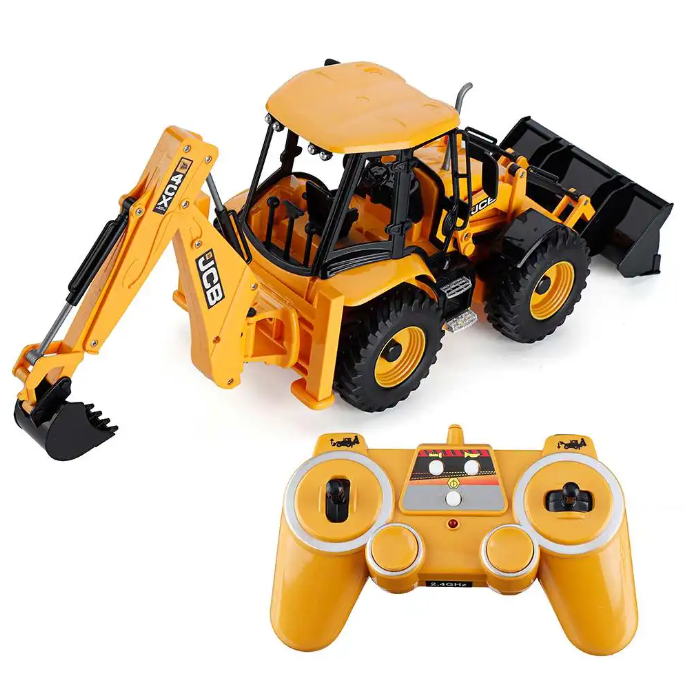 Máquina a Control Remoto - 1/20 Retro Excavadora JCB - Double Eagle E589 - Jugueteria del Sur