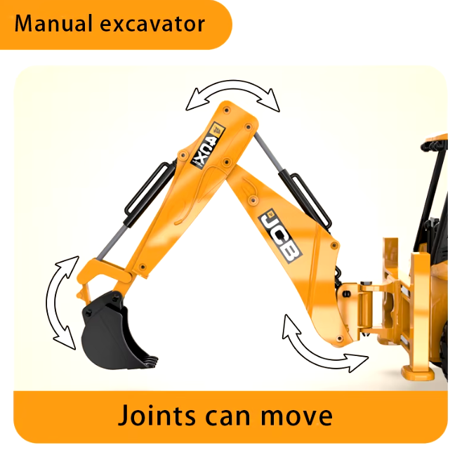 Máquina a Control Remoto - 1/20 Retro Excavadora JCB - Double Eagle E589 - Jugueteria del Sur
