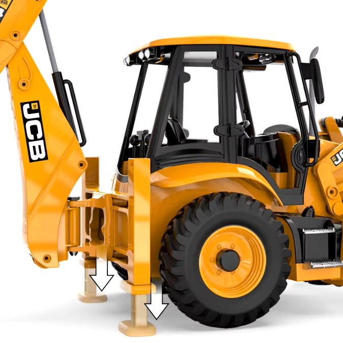 Máquina a Control Remoto - 1/20 Retro Excavadora JCB - Double Eagle E589 - Jugueteria del Sur