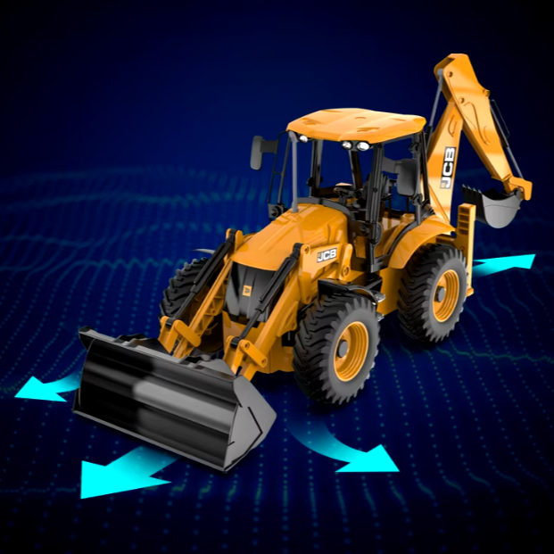 Máquina a Control Remoto - 1/20 Retro Excavadora JCB - Double Eagle E589 - Jugueteria del Sur