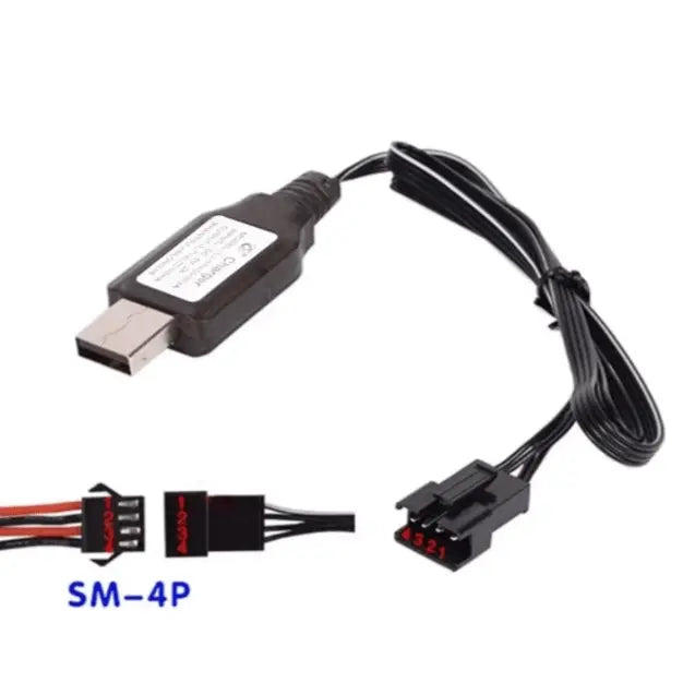Cargador De Batería - Conector SM-4P - USB 2x3.7V = 7,4V 500mA Genérico