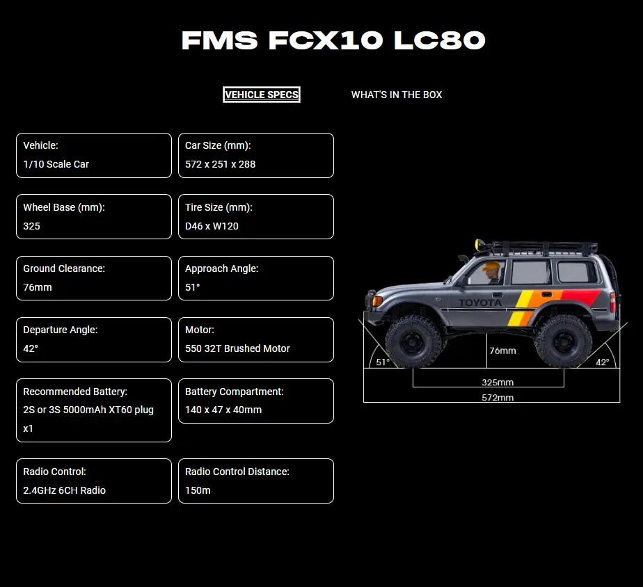 Auto a Control Remoto - 1/10 Toyota Land Cruiser 80 - FMS FCX10 LC80 - Jugueteria del Sur