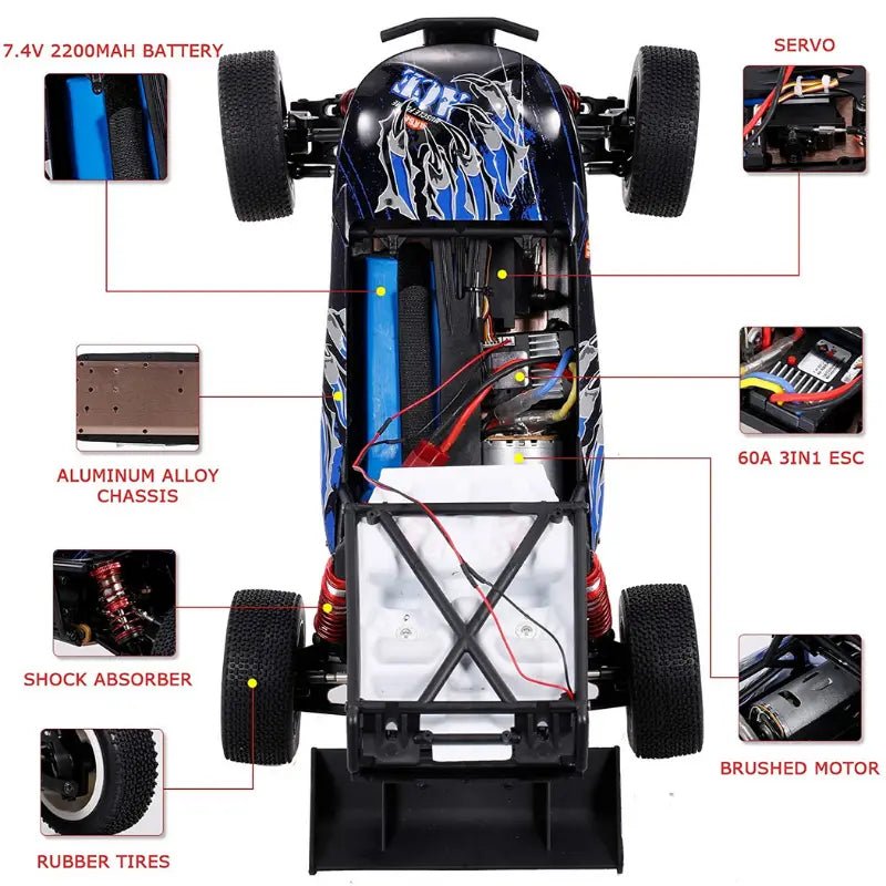 Auto a Control Remoto - 1/12 Buggy Habile - Wltoys 124018 Racing World - Jugueteria del Sur