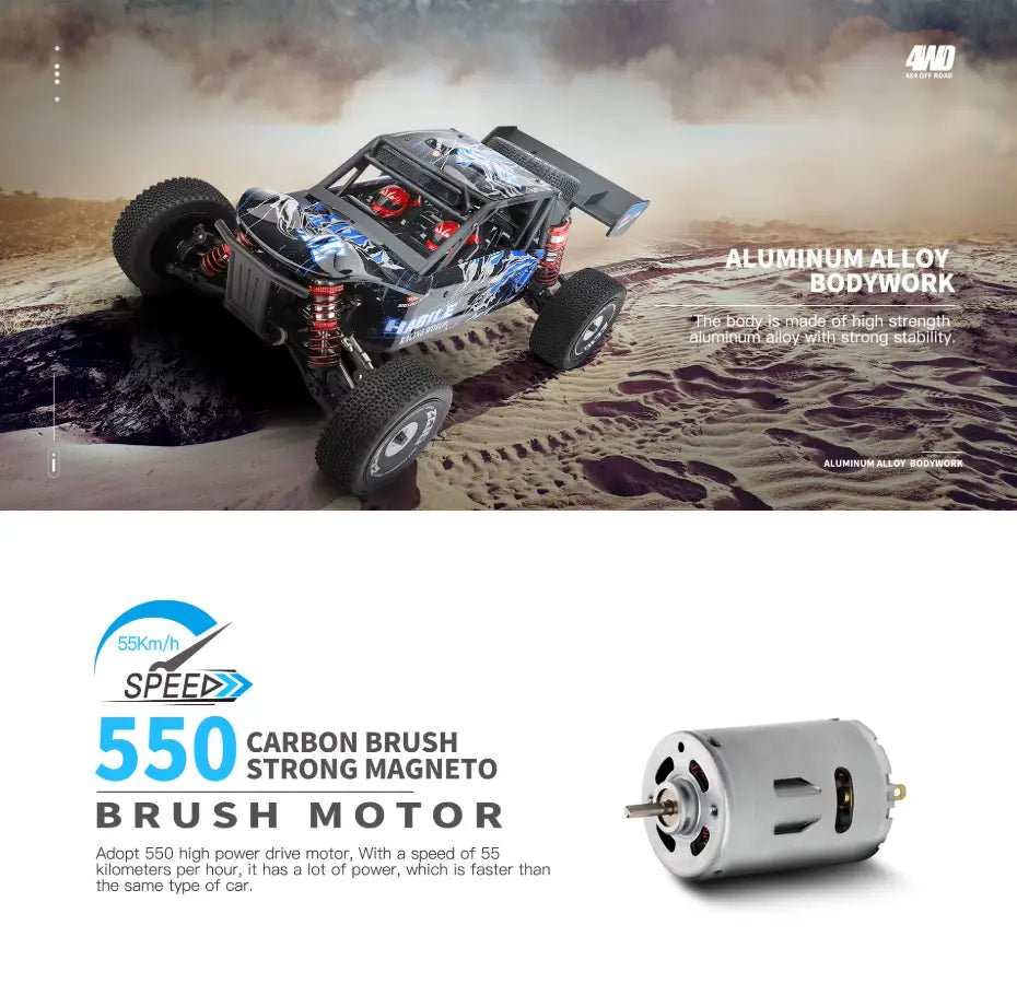 Auto a Control Remoto - 1/12 Buggy Habile - Wltoys 124018 Racing World - Jugueteria del Sur