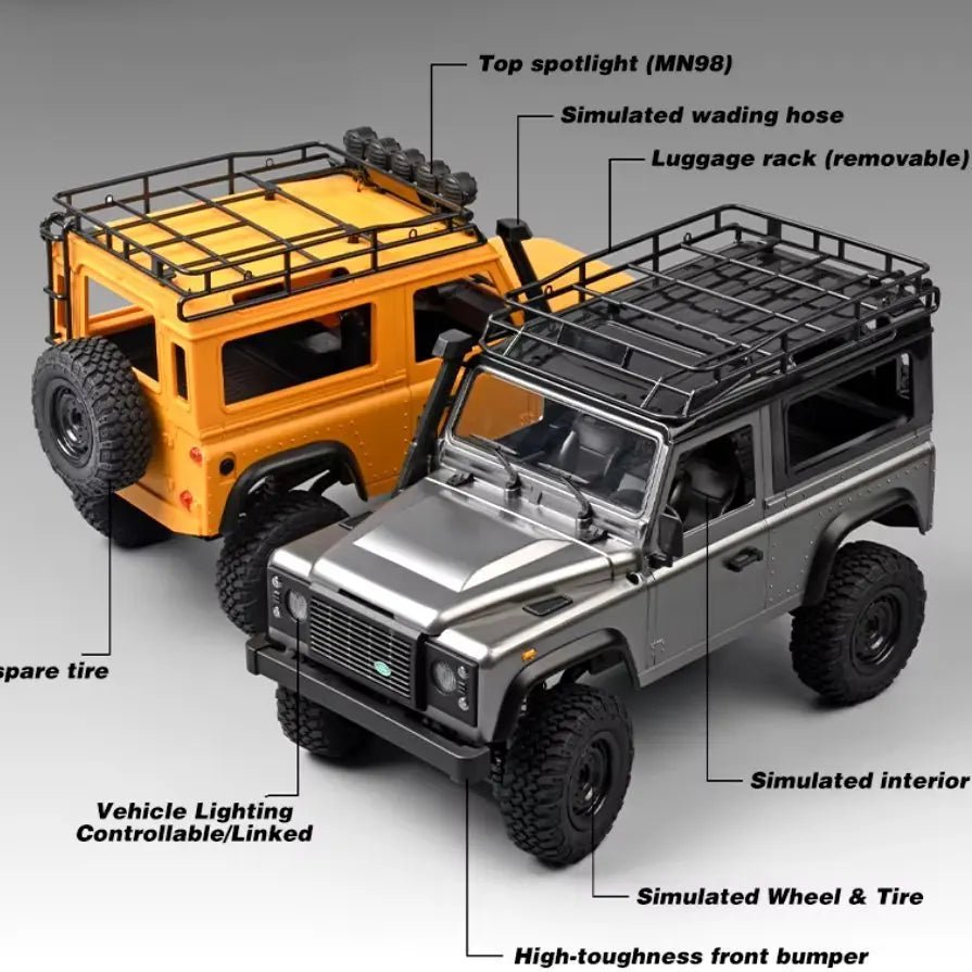 Auto a Control Remoto - 1/12 Land Rover Defender 90 - MN98 Versión II - Jugueteria del Sur