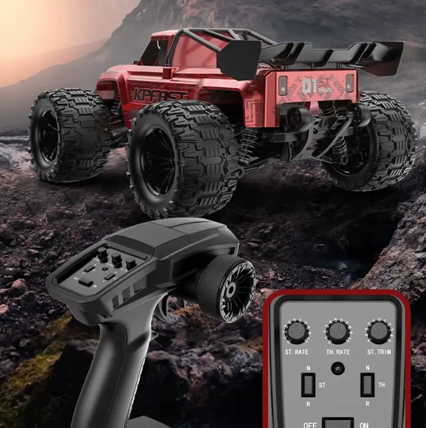 Auto a Control Remoto - 1/14 Camioneta KP FAST - KF18 Negro y Rojo - Jugueteria del Sur