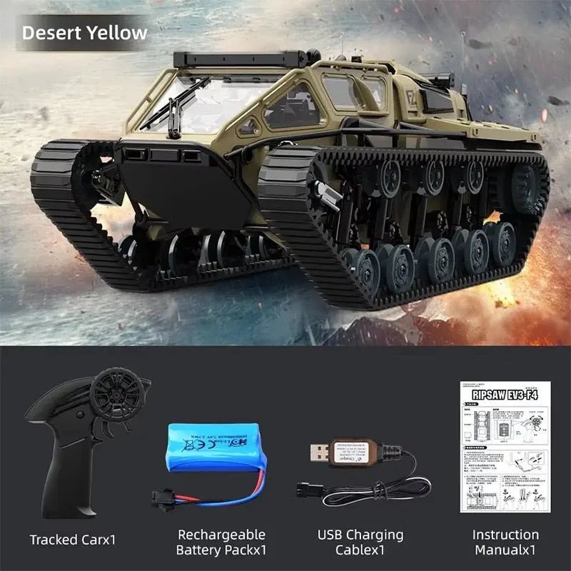 Auto a Control Remoto - 1/18 Tanque Anfibio Ripsaw - JJRC C8812 Negro o Cafe - Jugueteria del Sur