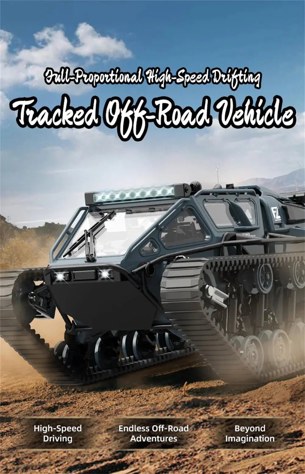 Auto a Control Remoto - 1/18 Tanque Anfibio Ripsaw - JJRC C8812 Negro o Cafe - Jugueteria del Sur