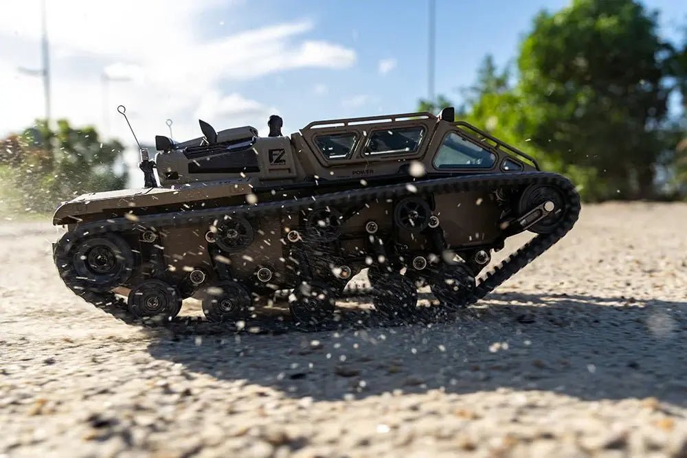 Auto a Control Remoto - 1/18 Tanque Anfibio Ripsaw - JJRC C8812 Negro o Cafe - Jugueteria del Sur