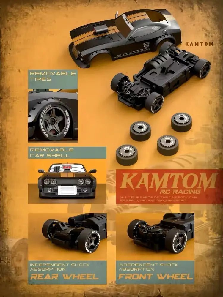 Auto a Control Remoto - 1/32 Drift Kamtom - km3299 Rojo o Negro - Jugueteria del Sur