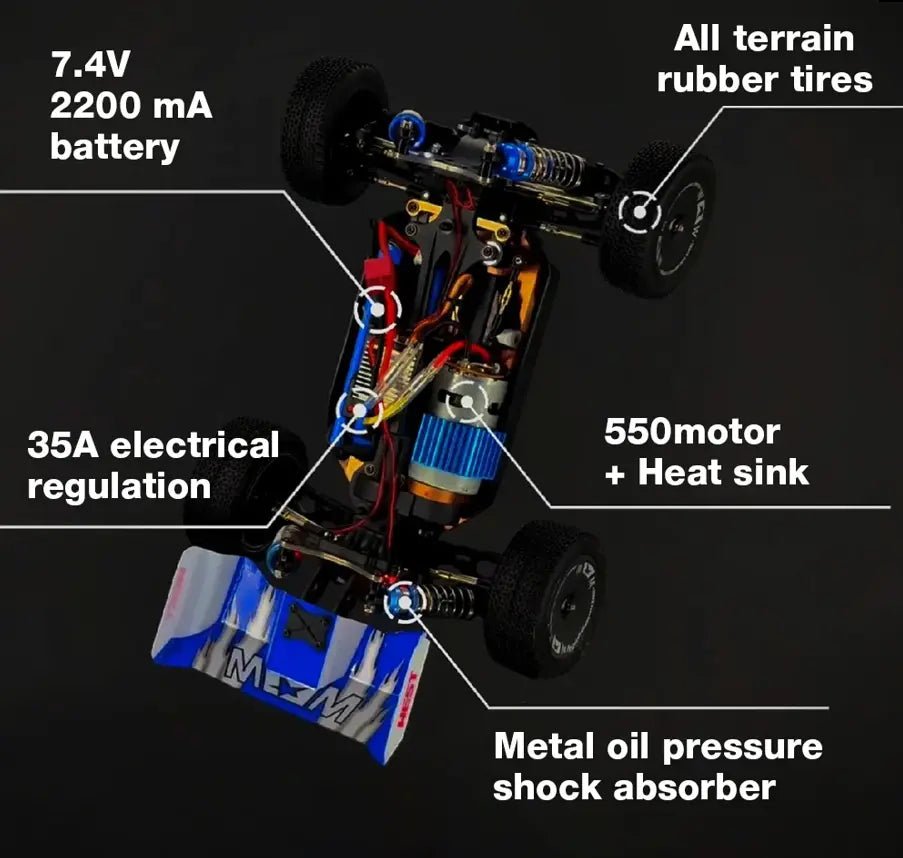 Auto a control remoto - Buggy a escala 1/14 - Wltoys 144011 - Jugueteria del Sur