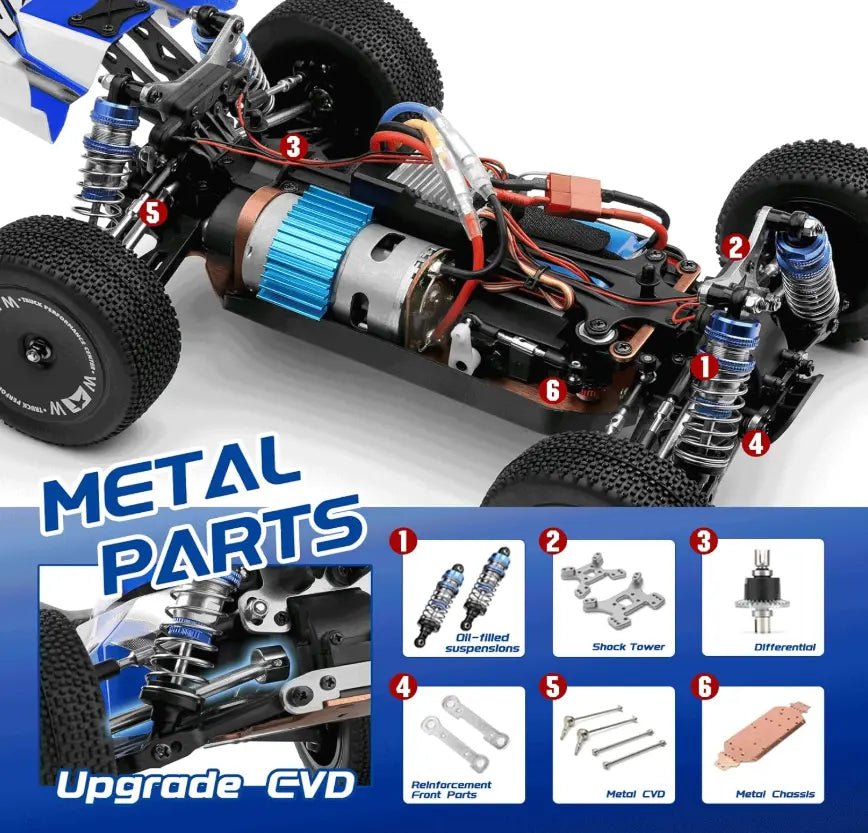 Auto a control remoto - Buggy a escala 1/14 - Wltoys 144011 - Jugueteria del Sur