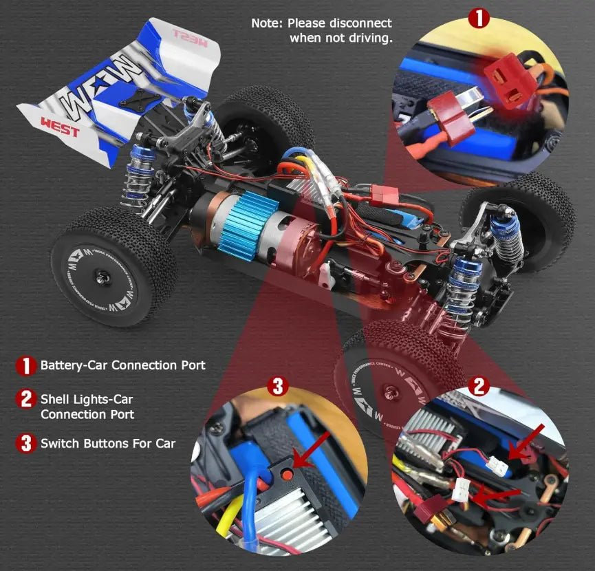 Auto a control remoto - Buggy a escala 1/14 - Wltoys 144011 - Jugueteria del Sur