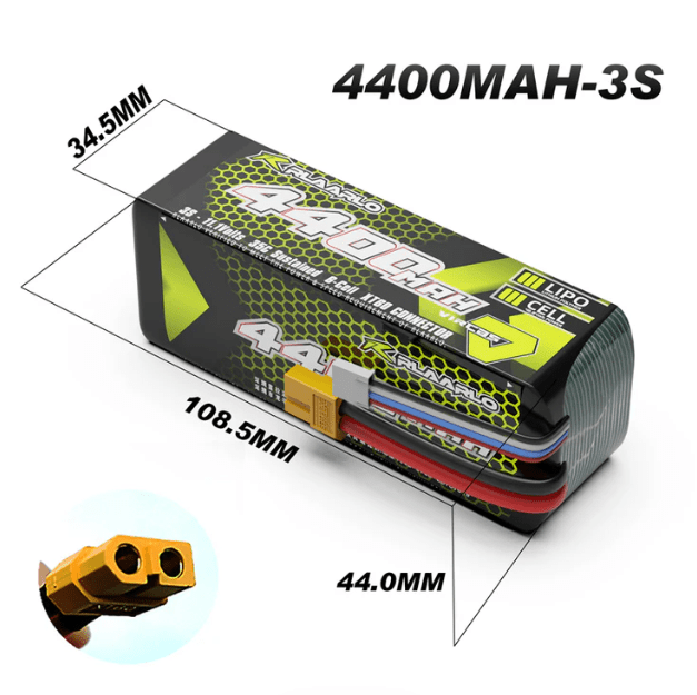 Batería Lipo - 11.1V 4400mAh 3S XT60 Plug - Rlaarlo - Juguetería del Sur