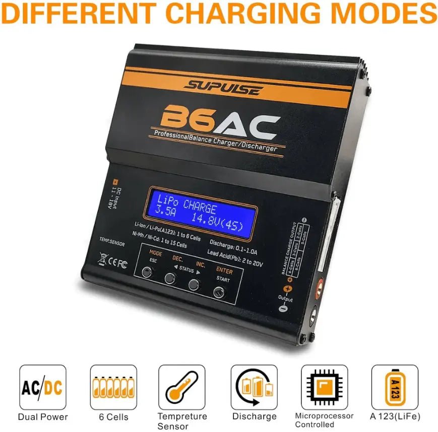 Cargador De Batería - 1s a 6s 80W B6AC Enchufe 220v - SUPULSE - Jugueteria del Sur
