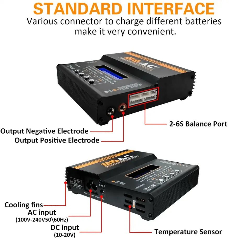 Cargador De Batería - 1s a 6s 80W B6AC Enchufe 220v - SUPULSE - Jugueteria del Sur