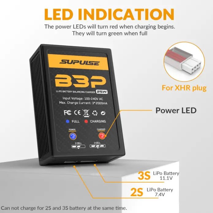 Cargador De Batería - 2s & 3s 25W B3 Pro Enchufe 220v - SUPULSE - Jugueteria del Sur