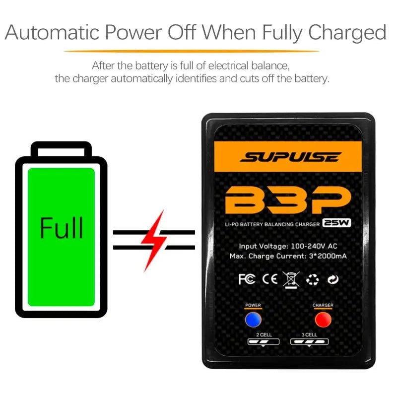 Cargador De Batería - 2s & 3s 25W B3 Pro Enchufe 220v - SUPULSE - Jugueteria del Sur