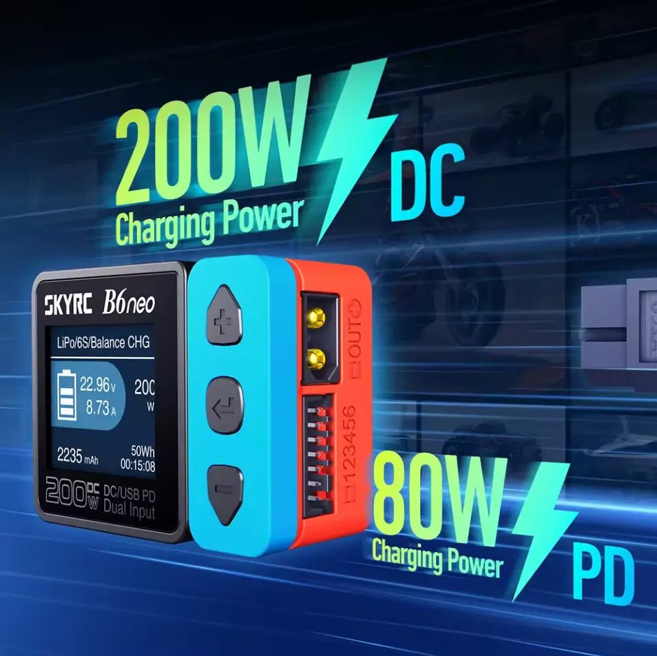 Cargador De Batería - Skyrc B6 Neo - 1s A 6s 10a 200w - Jugueteria del Sur
