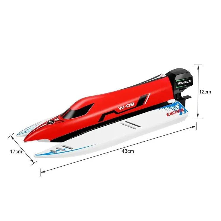 Lancha a Control Remoto - 430mm Catamarán F1 SHIP - WLtoys 915 Rojo - Jugueteria del Sur