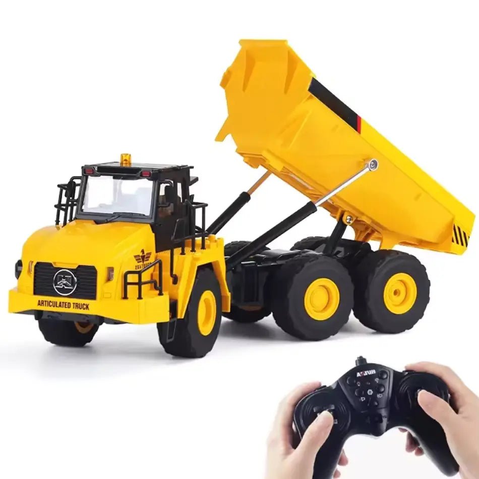Máquina a Control Remoto - 1/16 Camón Tolva Dumper Articulado - Replica Volvo 1553 - Jugueteria del Sur