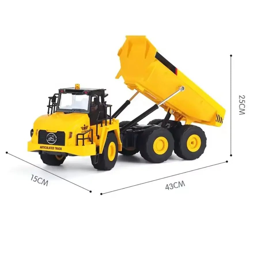 Máquina a Control Remoto - 1/16 Camón Tolva Dumper Articulado - Replica Volvo 1553 - Jugueteria del Sur