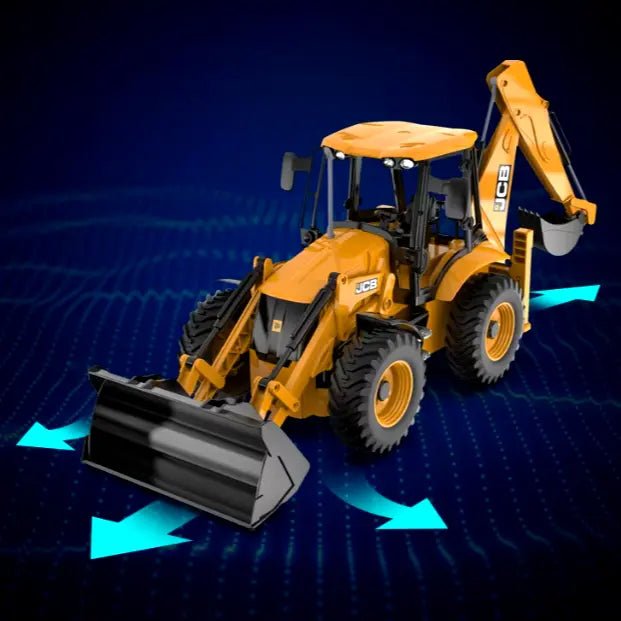 Máquina a Control Remoto - 1/20 Retro Excavadora JCB - Double Eagle E589 - Jugueteria del Sur