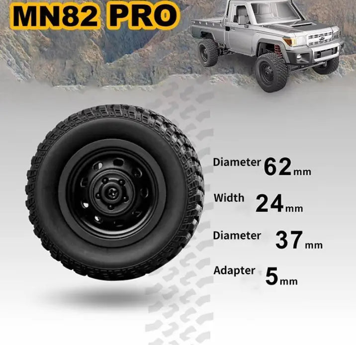 Auto a Control Remoto - 1/12 Camioneta TOYOTA Land Cruiser - MN82 PRO Gris MN Model