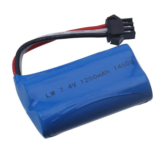 Batería 14500 - Conector SM-3P -  7,4V 1200mah, 2S Genérico