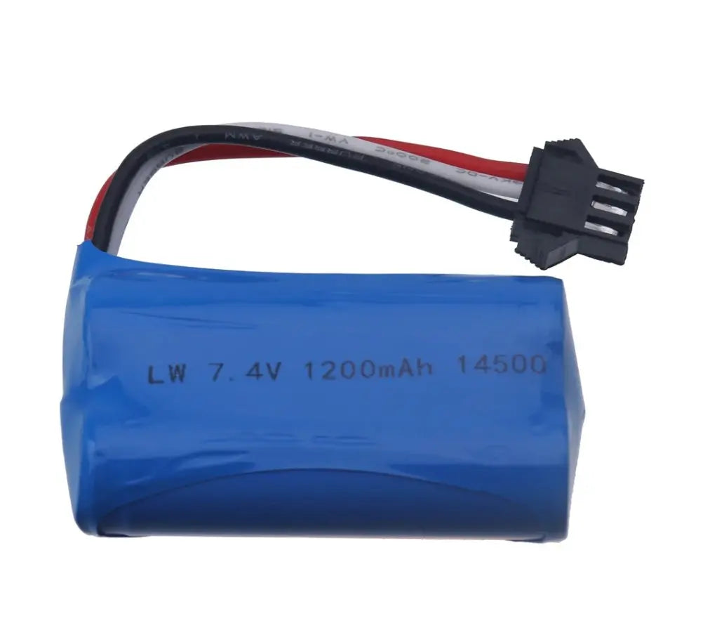 Batería 14500 - Conector SM-3P -  7,4V 1200mah, 2S Genérico