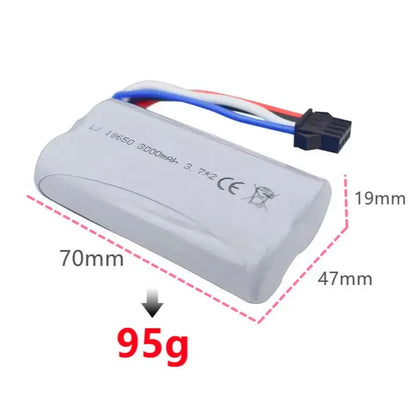Batería 18650 - Conector SM-4P -  7,4V 3000mah, 2S (Copia) Genérico