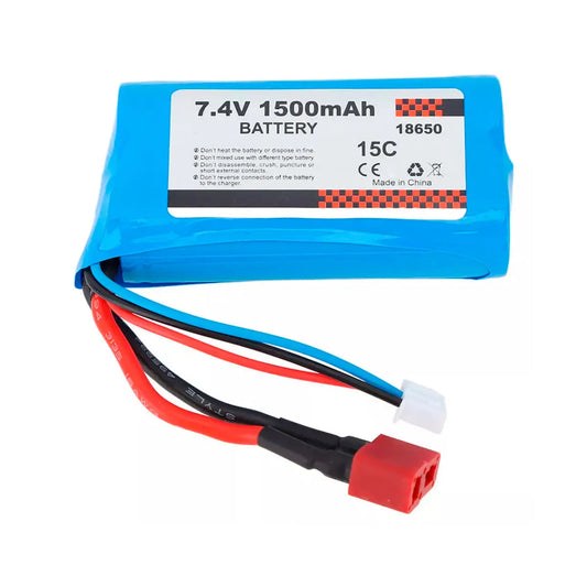 Batería 18650 - Conector T - 7,4V 1500mAh, 2S - Juguetería del Sur