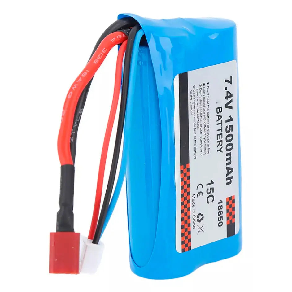 Batería 18650 - Conector T - 7,4V 1500mAh, 2S - Juguetería del Sur