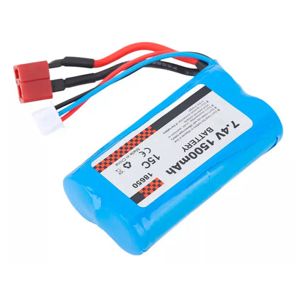 Batería 18650 - Conector T - 7,4V 1500mAh, 2S - Juguetería del Sur