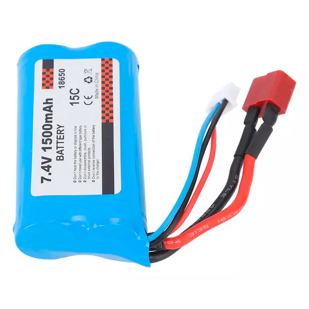 Batería 18650 - Conector T - 7,4V 1500mAh, 2S - Juguetería del Sur