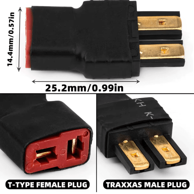 Adaptador de Batería - Conector TRX Traxxas a T/Deans - Jugueteria del Sur