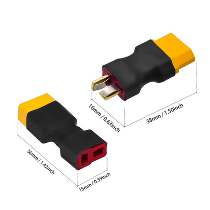 Adaptador de Batería - Conector XT60 a T/Deans (1 unidad) - Jugueteria del Sur