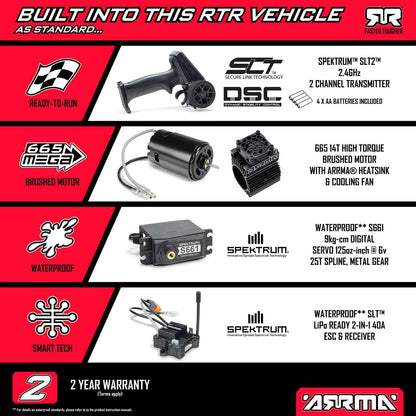 Auto a control remoto - 1/10 ARRMA GRANITE MEGA 665 Monster Truck - Jugueteria del Sur