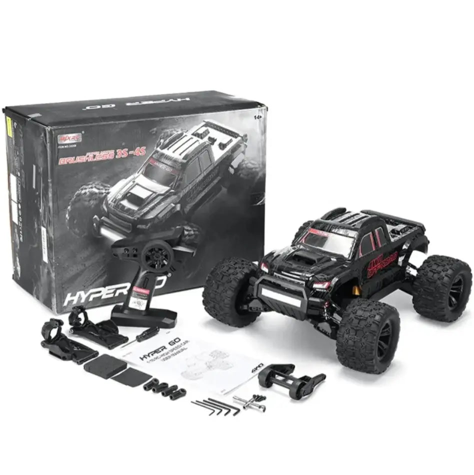 Auto a Control Remoto - 1/10 Camioneta MJX Hyper Go 10208 V2 - Negro o Blanco - Jugueteria del Sur