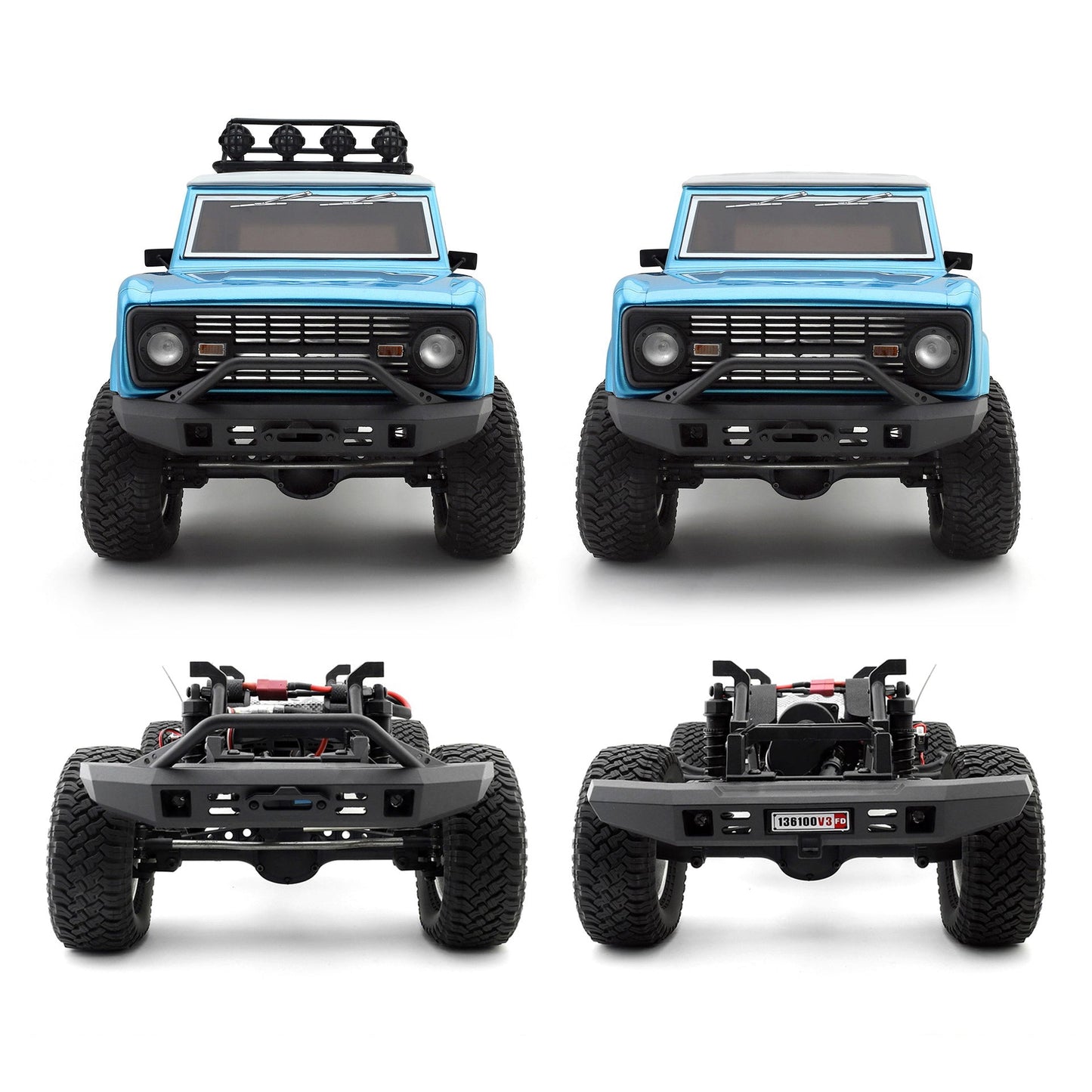 Auto a Control Remoto - 1/10 Cruiser Bronco Waterproof - RGT 136100 V3FD Azul - Juguetería del Sur