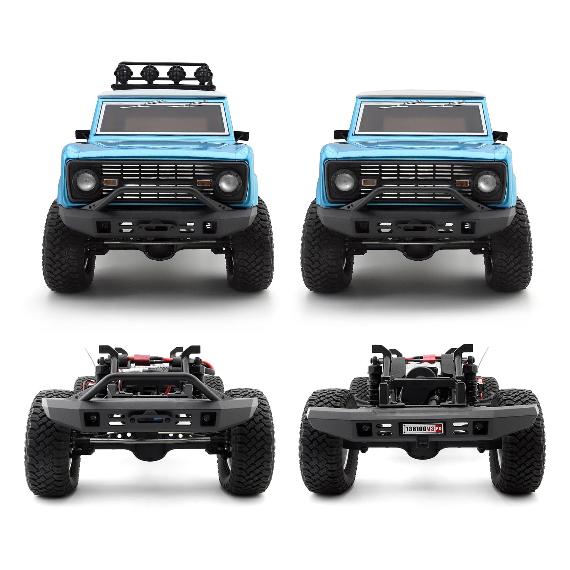 Auto a Control Remoto - 1/10 Cruiser Bronco Waterproof - RGT 136100 V3FD Azul - Juguetería del Sur