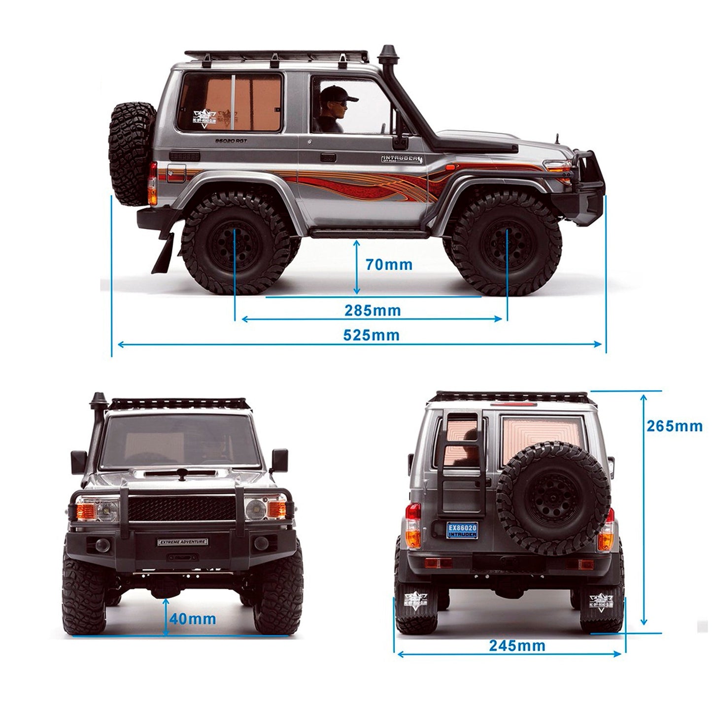Auto a Control Remoto - 1/10 INTRUDER LC71 - RGT EX86020 Gris o Amarillo - Jugueteria del Sur