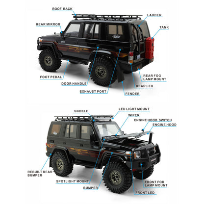 Auto a Control Remoto - 1/10 Rescuer LC76 Waterproof - RGT EX86190 Gris o Negro - Jugueteria del Sur