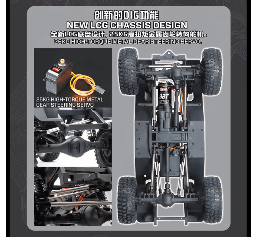Auto a Control Remoto - 1/10 TOYOTA Land Cruiser LC79 - YIKONG YK41011 - Juguetería del Sur