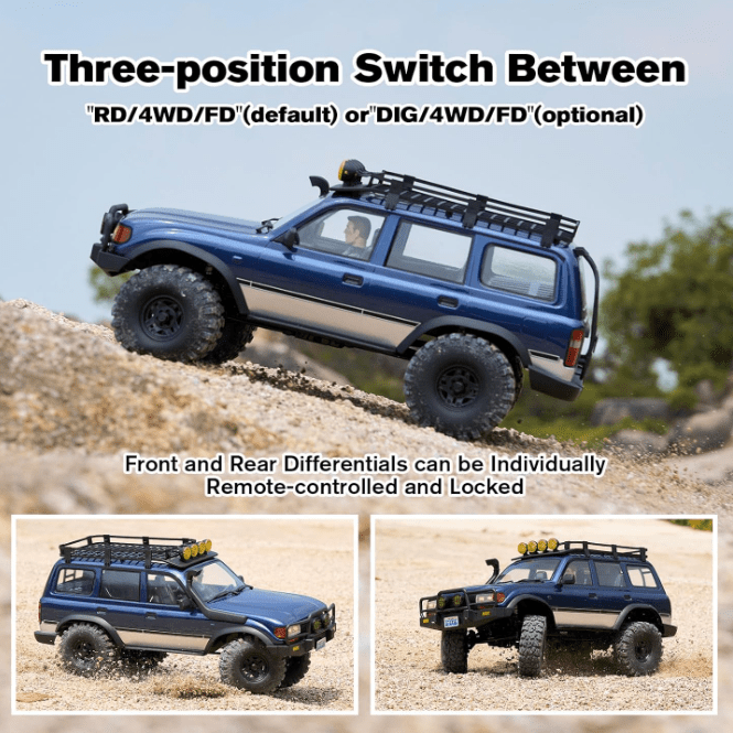 Auto a Control Remoto - 1/10 Toyota Land Cruiser LC80 PRO - FMS FCX10 PRO - Juguetería del Sur