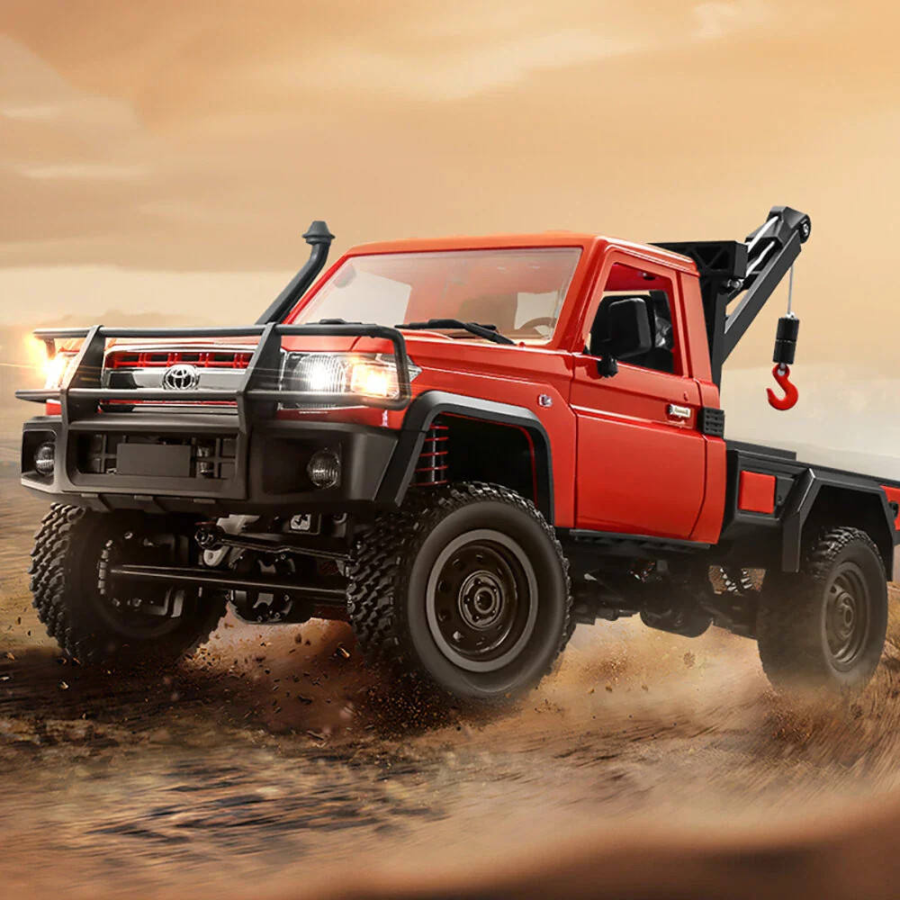 Auto a Control Remoto - 1/12 Camioneta Grúa TOYOTA Land Cruiser - MN82T Rojo o Amarillo - Jugueteria del Sur