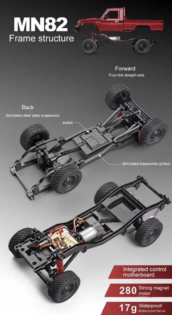 Auto a Control Remoto - 1/12 Camioneta TOYOTA Land Cruiser - MN82 Rojo o Amarillo - Jugueteria del Sur